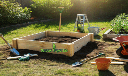 DIY raised garden bed made with reclaimed wood on a budget