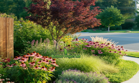 Colorful Devil Strip Lawn with Drought-Tolerant Plants