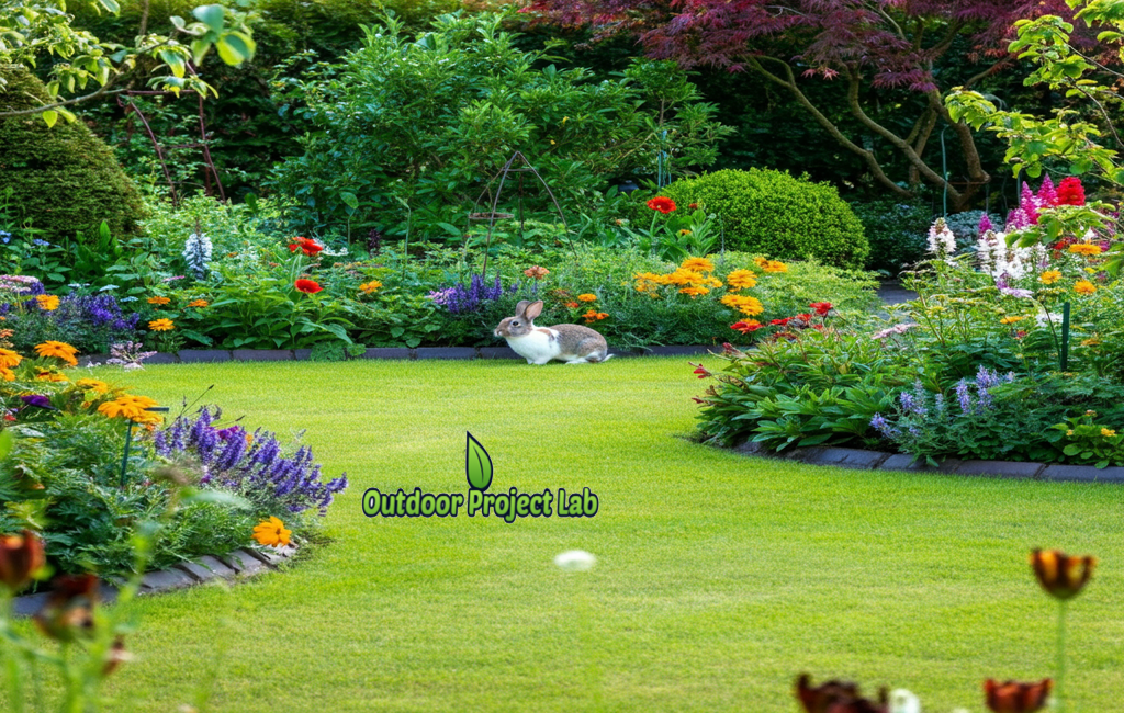 "Rabbit in Lawn with Yellow Grass Patches – Does Rabbit Pee Kill Grass?"