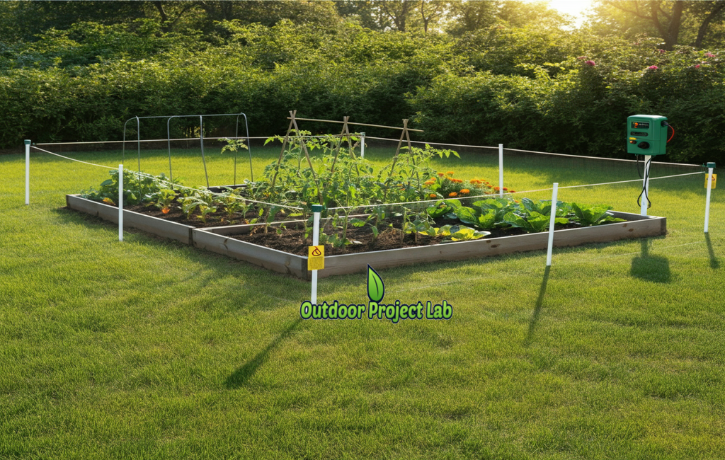Electric Fence Around Garden to Stop Raccoons